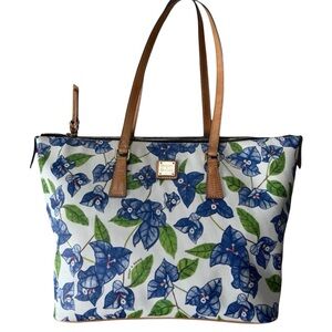 Dooney & Bourke Blue Bogainvillea Floral Tote Bag